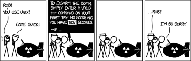 XKCD comic about saving humanity if you can remember a command without reference