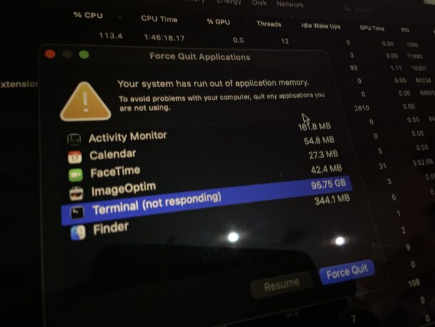 How to fix the Mac error that says Your system has run out of application memory