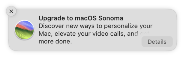 How to hide the Upgrade to macOS Sonoma notifications on Mac