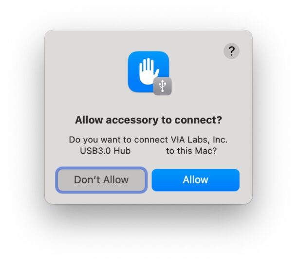 Choose to allow a USB connection to the Mac
