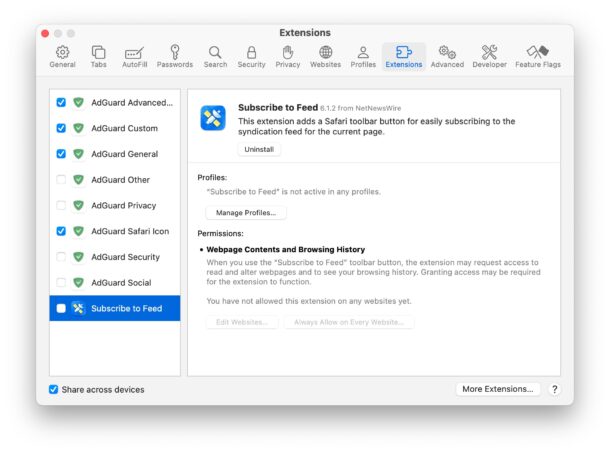 Audit your browser extensions for junk ware and malware on Mac