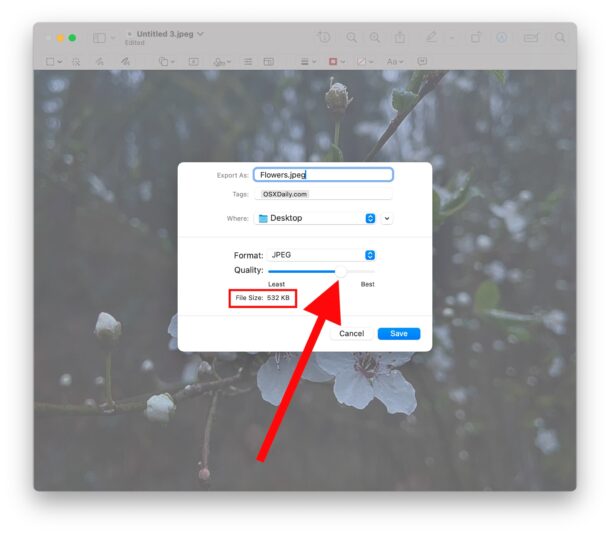 Compressing images into JPEG with Preview on Mac and then adjusting image quality can dramatically shrink the image file size
