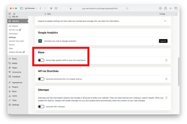 How to disable and remove Promote with Blaze and Blaze options in WordPress