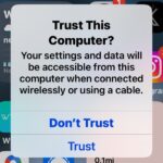 Trust This Computer alert on iPhone or iPad when connecting to a computer
