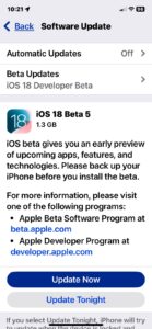 iOS 18 Beta 5 & iPadOS 18 Beta 5 Released for Testing - OS X Daily