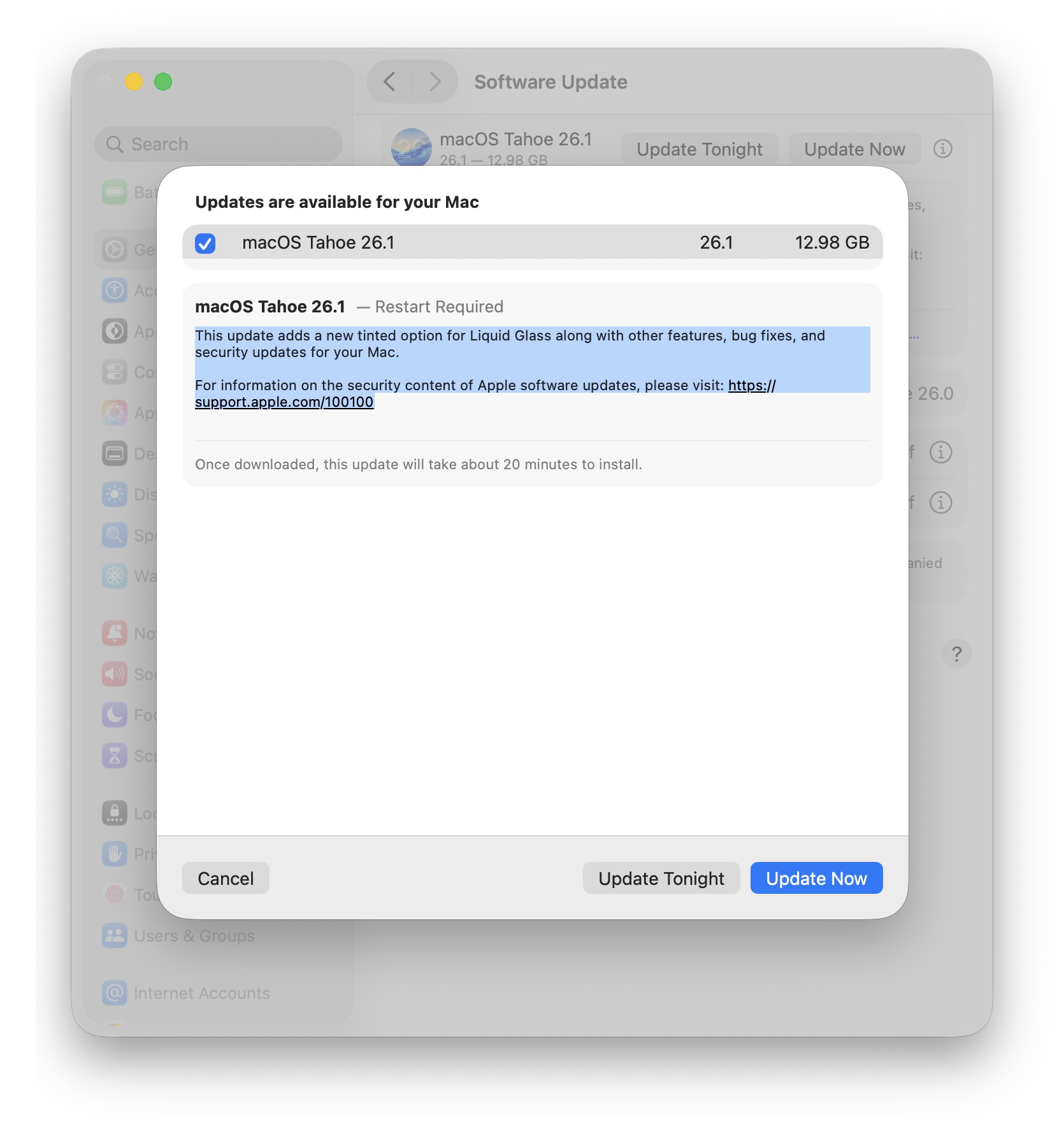 MacOS Tahoe 26.1 Update Released for Mac - OS X Daily