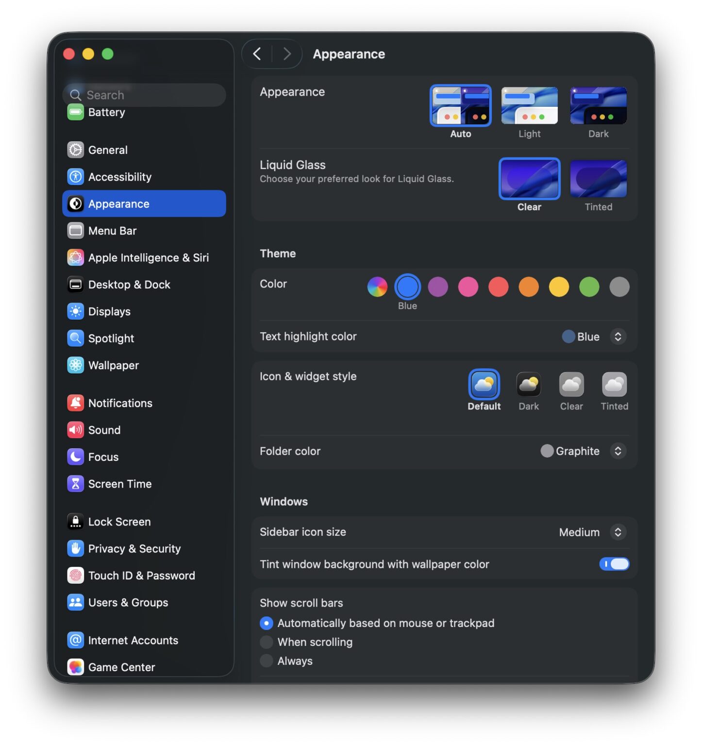 How to Switch from Clear or Tinted Appearance in MacOS Tahoe - OS X Daily