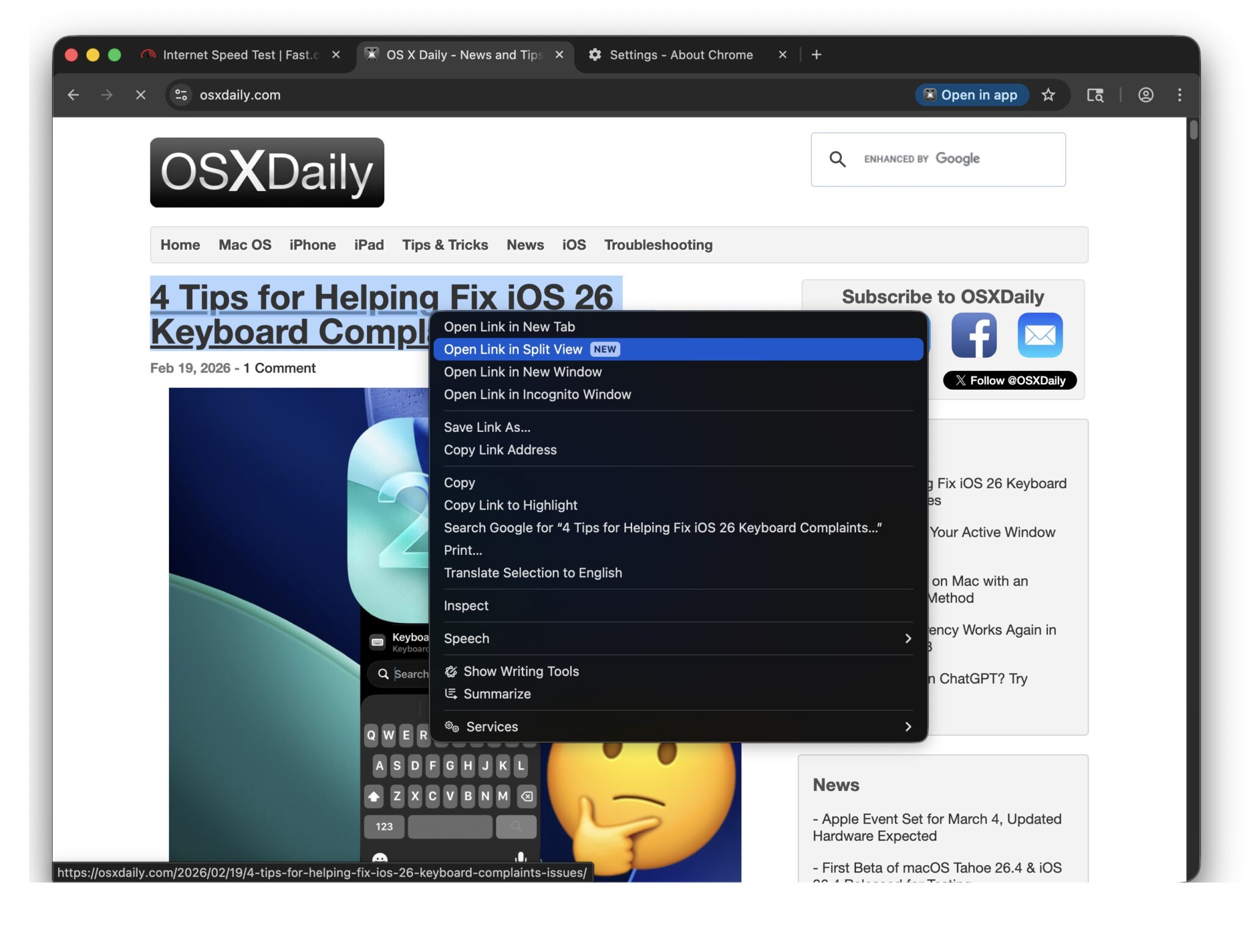 How to Use Split View in Google Chrome - OS X Daily
