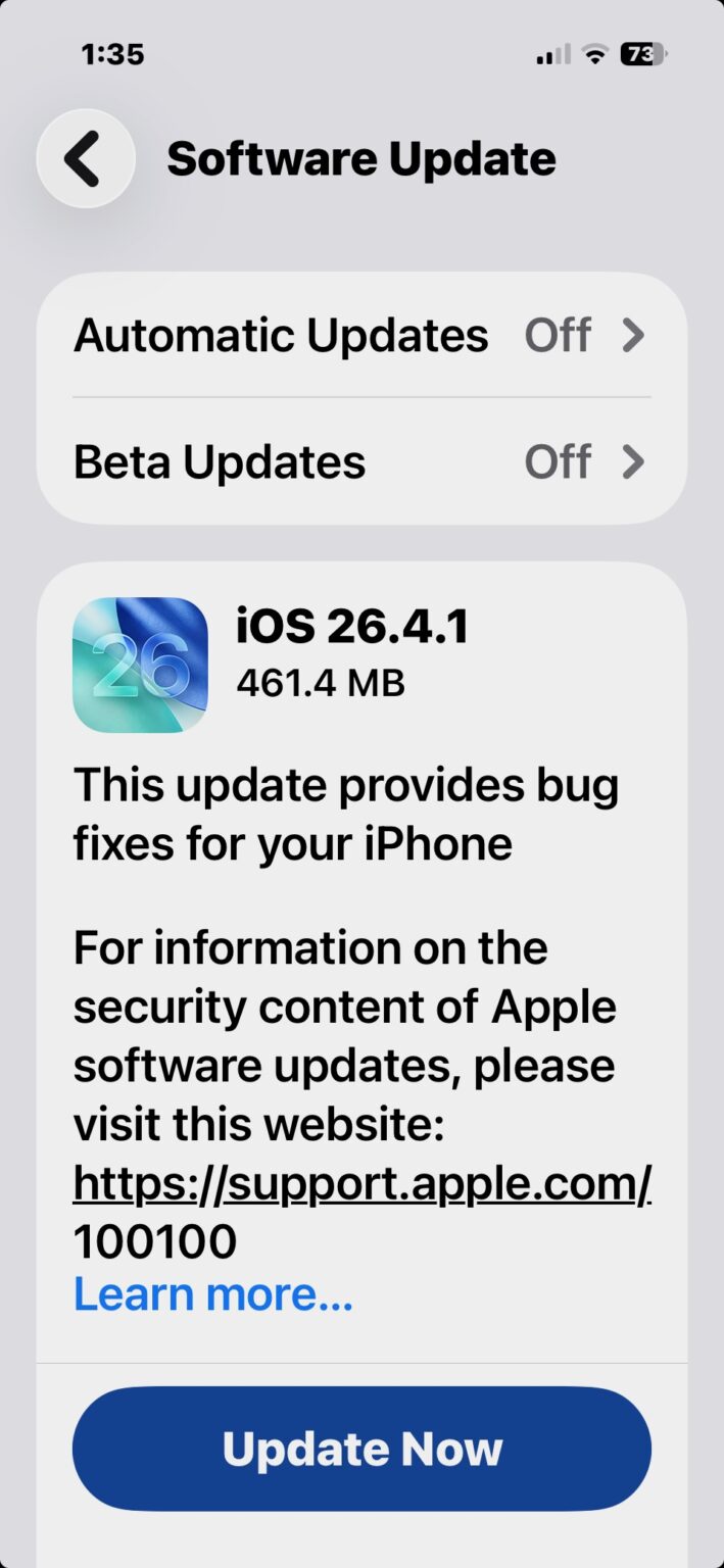 iOS 26.4.1 Update for iPhone & iPad Released with Bug Fixes - OS X Daily