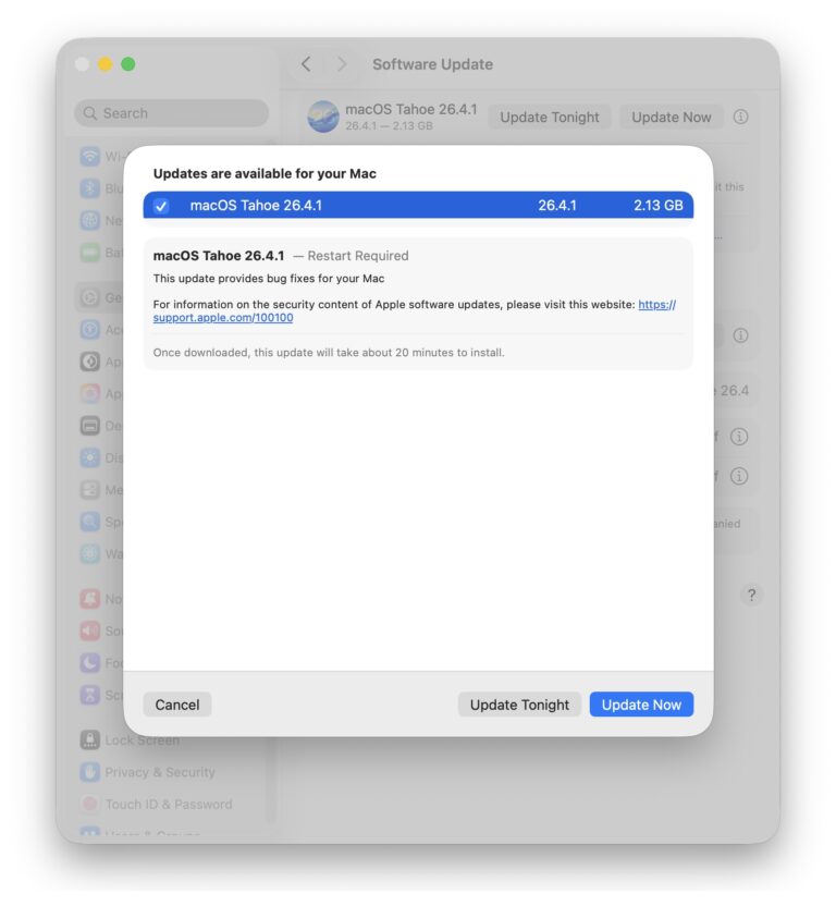 MacOS Tahoe 26.4.1 Update Released with Bug Fixes - OS X Daily