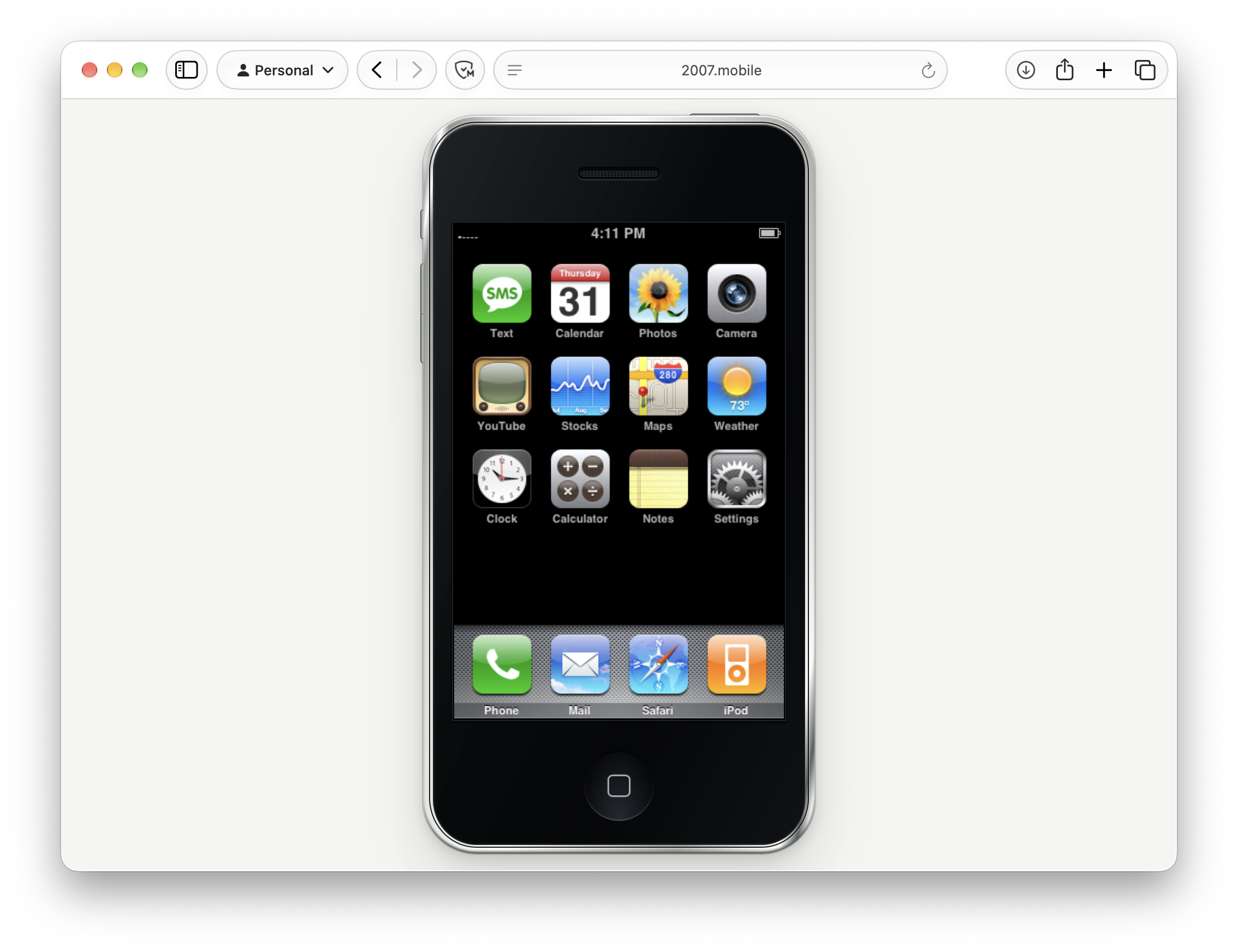 Play with an Emulated Original iPhone and iPhoneOS 1.0 in a Web Browser