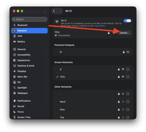 How to find your IP address on MacOS System Settings