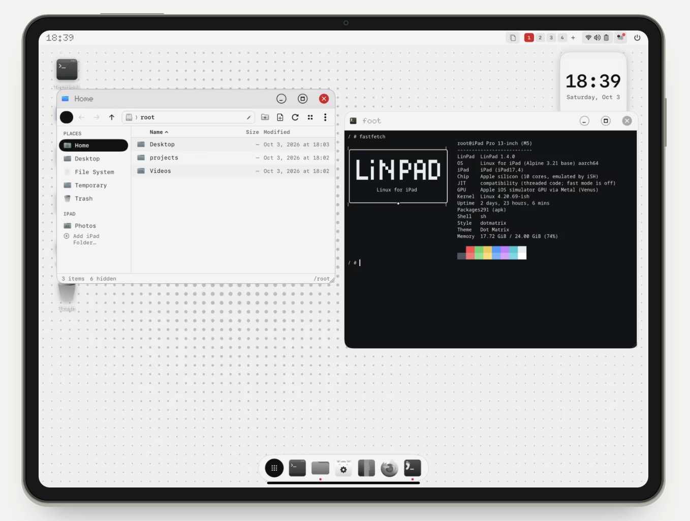 Run Linux on iPad with LinPad